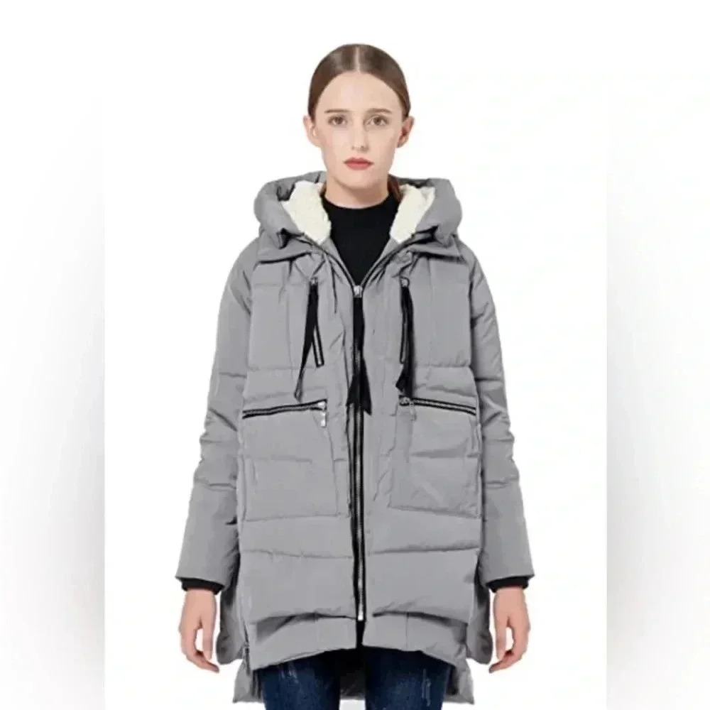 Orolay‎ grey thickened down puffer jacket size S Small